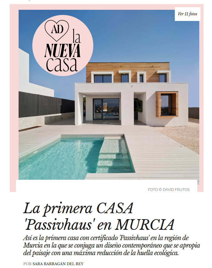 La 1ª vivienda Passivhaus de Murcia en la Revista AD